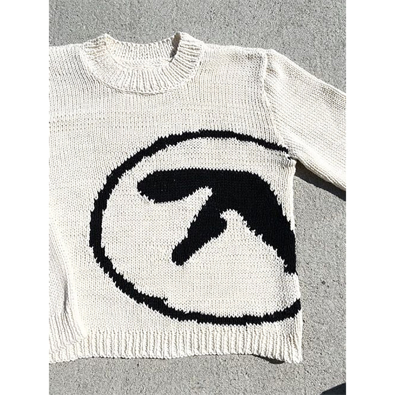 Men's Oversized Aphex Twin Knit Winter Sweater Top
