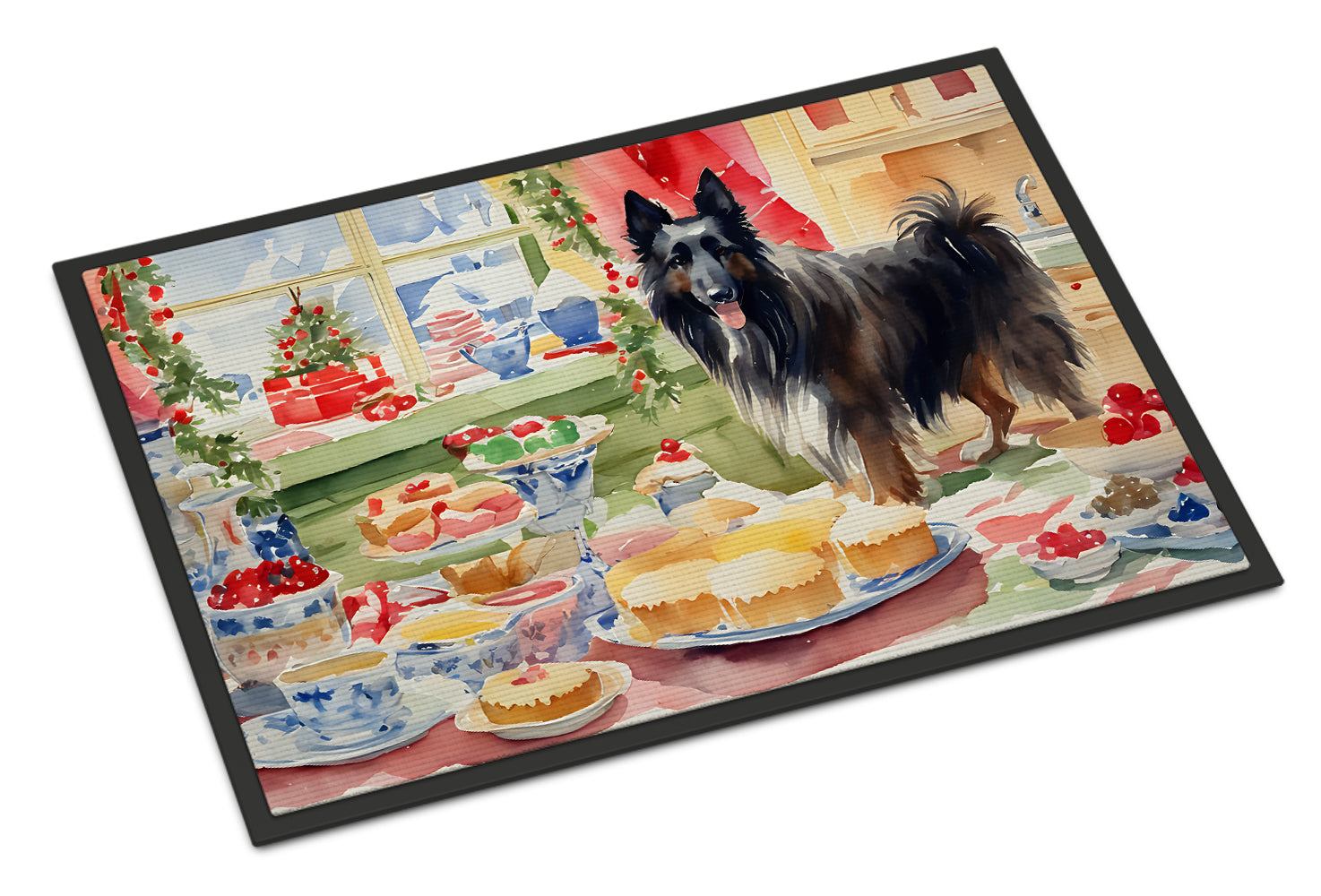 Belgian Sheepdog Christmas Cookies Doormat