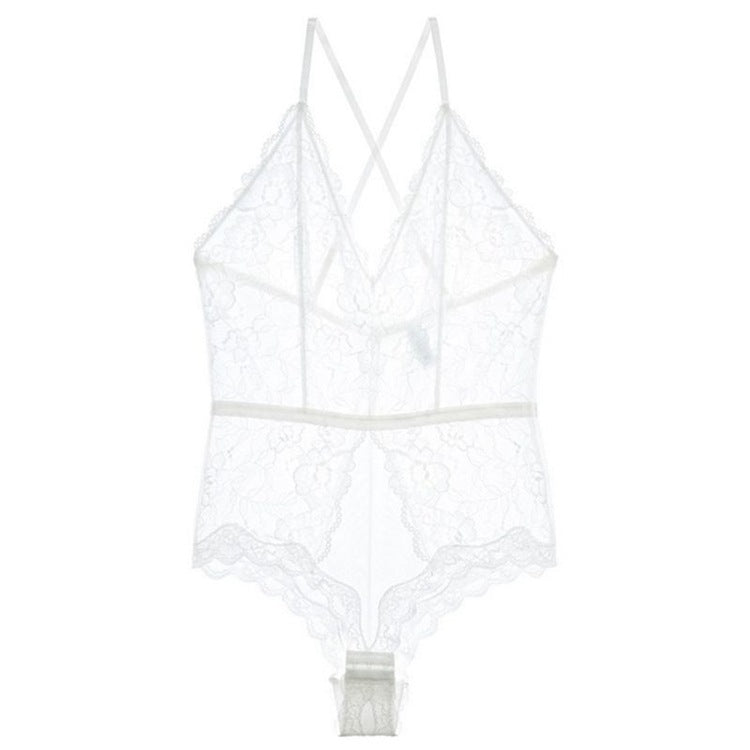 Slim Transparent Lace Bodysuit for Women