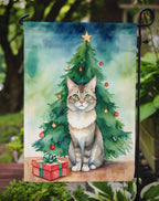 Dwelf Cat By the Christmas Tree Garden Flag