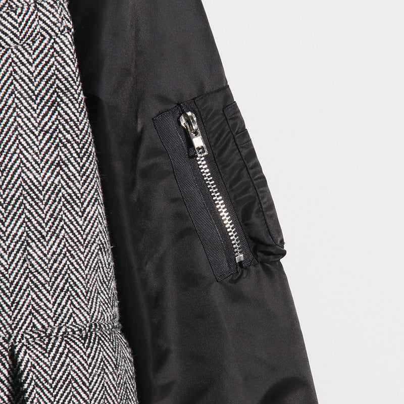 Elegant Contrast Color Long Trench Coat for Women 2024