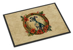 Italian Greyhound Christmas Flowers Doormat