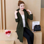 Hooded Mid-Length Trench Coat for Women - Casual Style