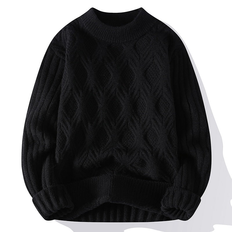 Men's Casual Solid Color Twisted Sweater