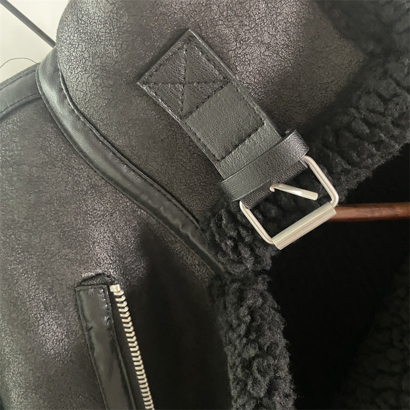 TAOP&ZA Men's Faux Lamb Fur Jacket for Fall/Winter