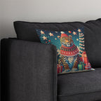 Leopard Christmas Throw Pillow
