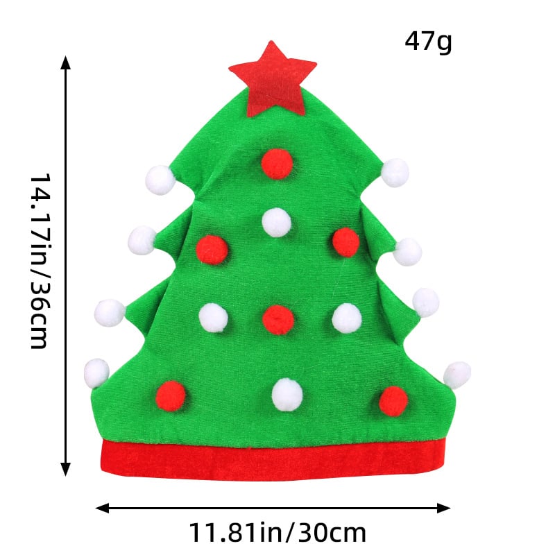 Creative Christmas Tree Elf Hat for Parties | Embroidered Cap