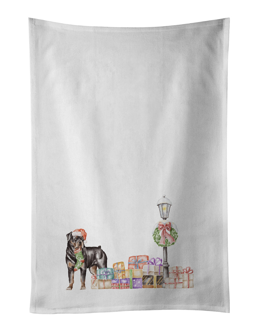 Rottweiler with Christmas Wonderland Kitchen Towel Set of 2
