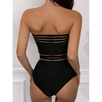 Jieshini New Black Halter Sexy Swimsuit with Mesh