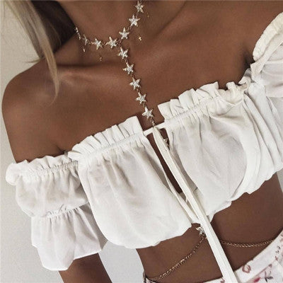 Star Body Chain with Sparkling for Swimwear