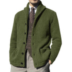 Men's Thickened Knitted Coat with Pockets and Buttons