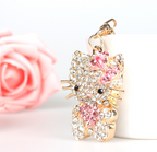 Rhinestone Cat Rhinestone Bag Charm Keychain