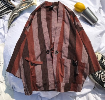 Harajuku Style Japanese Kimono Cardigan with Stripes