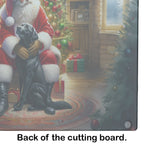 Labrador Retriever and Santa Claus Glass Cutting Board