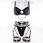 Metal Chain Motorcycle Accessories Lingerie Set (4 Pieces)