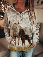 Autumn Casual Long Hoodie with Graphic Print for Women | Streetwear