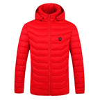 2024 Men's USB Heated Hooded Cotton Jacket
