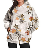 Women's Oversized Camouflage Hoodie with Maple Leaf Print | Streetwear