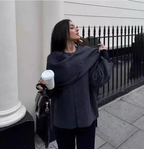 Asymmetrical Scarf Design Short Coat