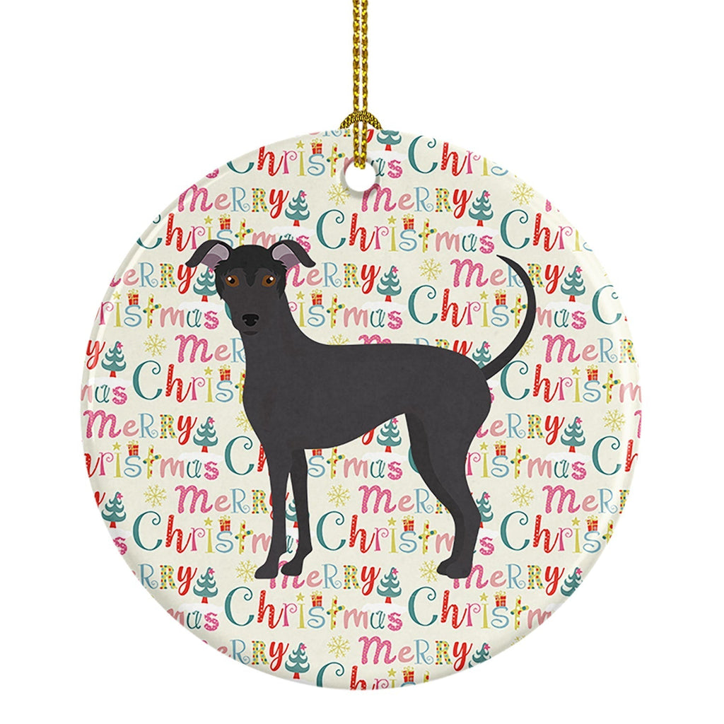 Argentine Pila Dog Merry Christmas Ceramic Ornament