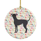 Argentine Pila Dog Merry Christmas Ceramic Ornament