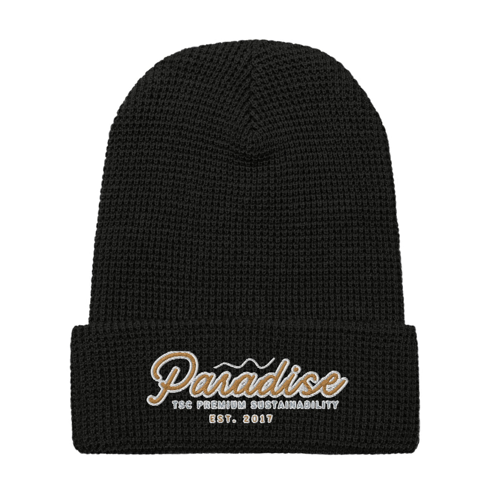 Premium Paradise Waffle Beanie | Embroidered Cap