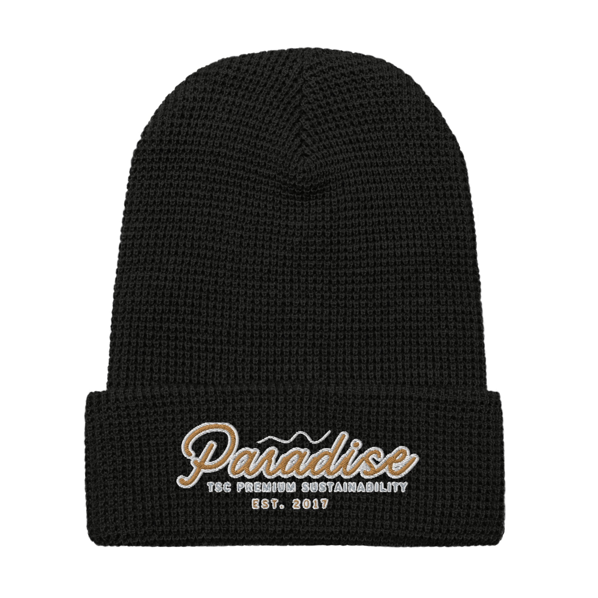 Premium Paradise Waffle Beanie | Embroidered Cap