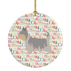 Australian Silky Terrier Merry Christmas Ceramic Ornament