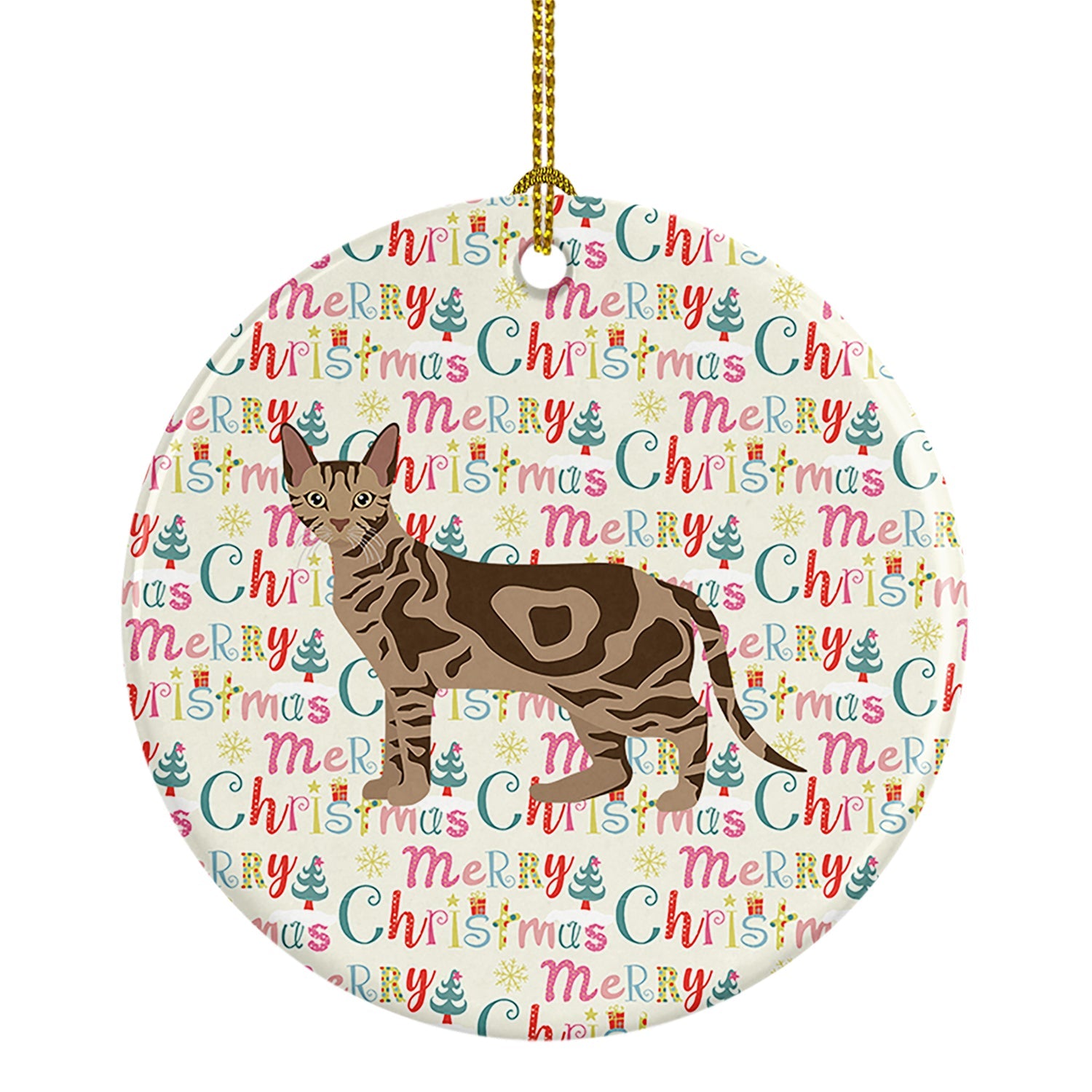 Sokoke Cat Christmas Ceramic Ornament
