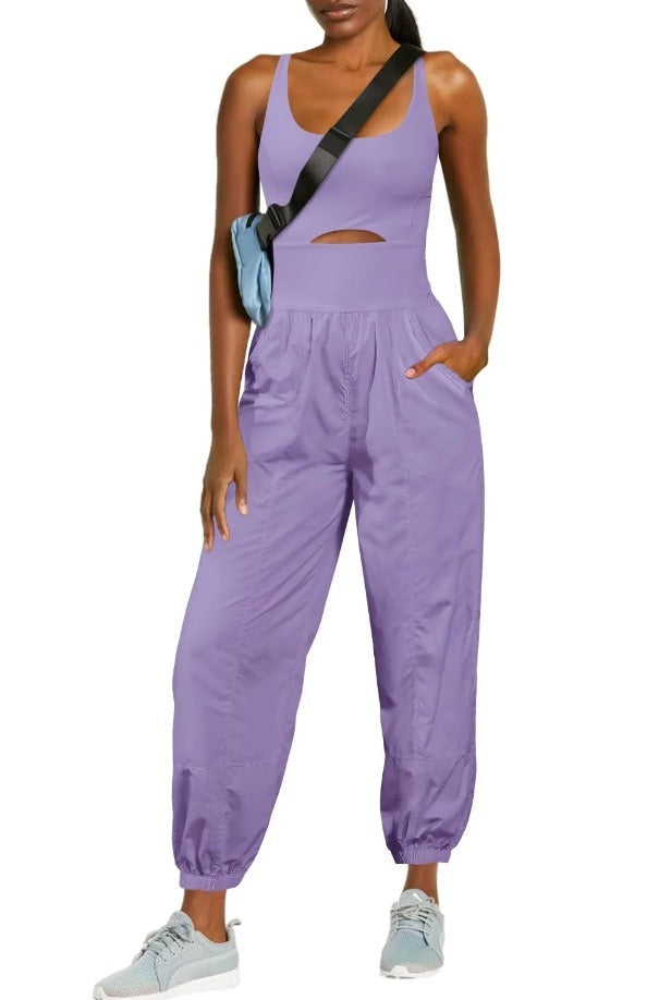 Camisole Tracksuits Romper with Pockets (One Set)
