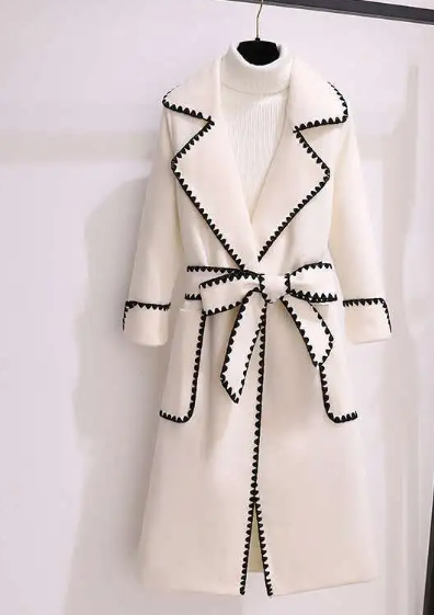 Slimming Lace-up Wool Coat