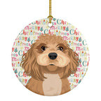 Shih-Tzu Red Christmas Ceramic Ornament