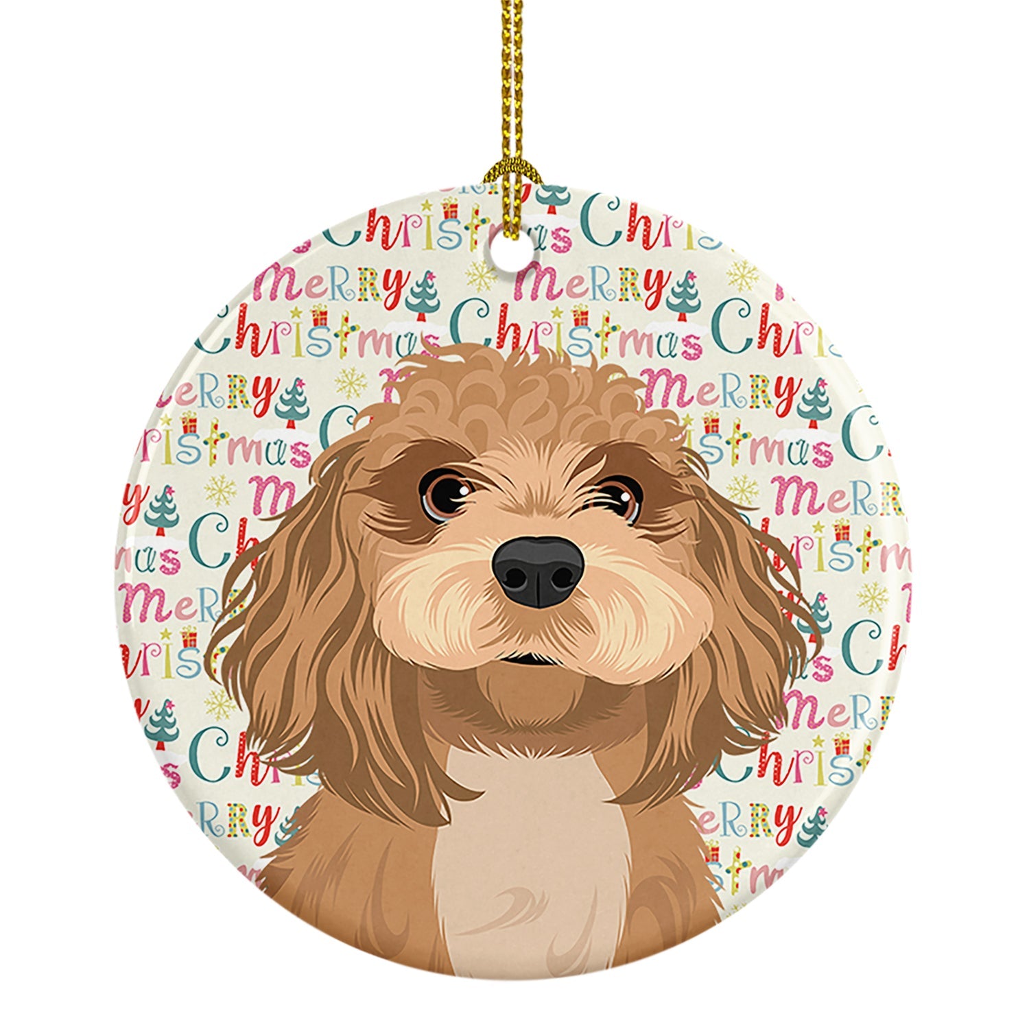Shih-Tzu Red Christmas Ceramic Ornament