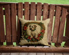 Sealyham Terrier Christmas Flowers Throw Pillow