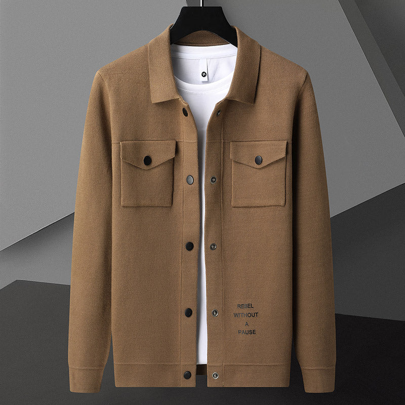 Trendy Men's Knitted Jacket - Korean Casual Cardigan