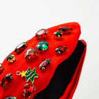 Handmade Christmas Tree Headband with Knot Design