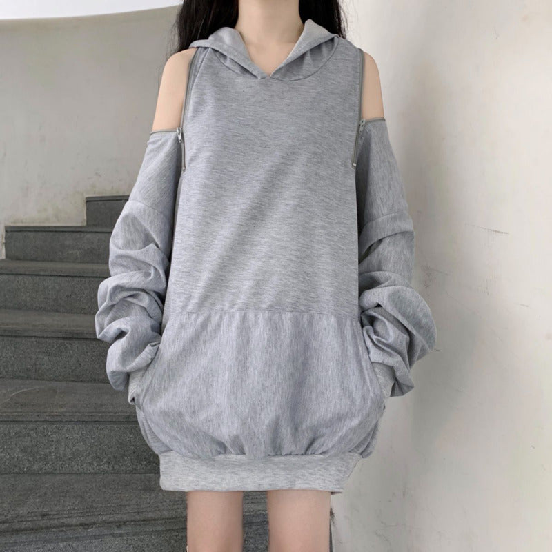2024 Autumn Gothic Women's Oversized Hoodie with Pockets | Streetwear