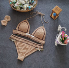 New Woven Bikini Set with Shells and Mermaid Design