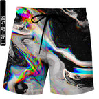 Men's Colorful Handprint Print Swim Trunks