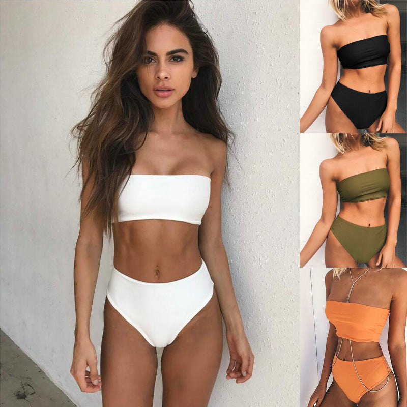Sexy Strapless Two-Piece Bikini Swimwear Set