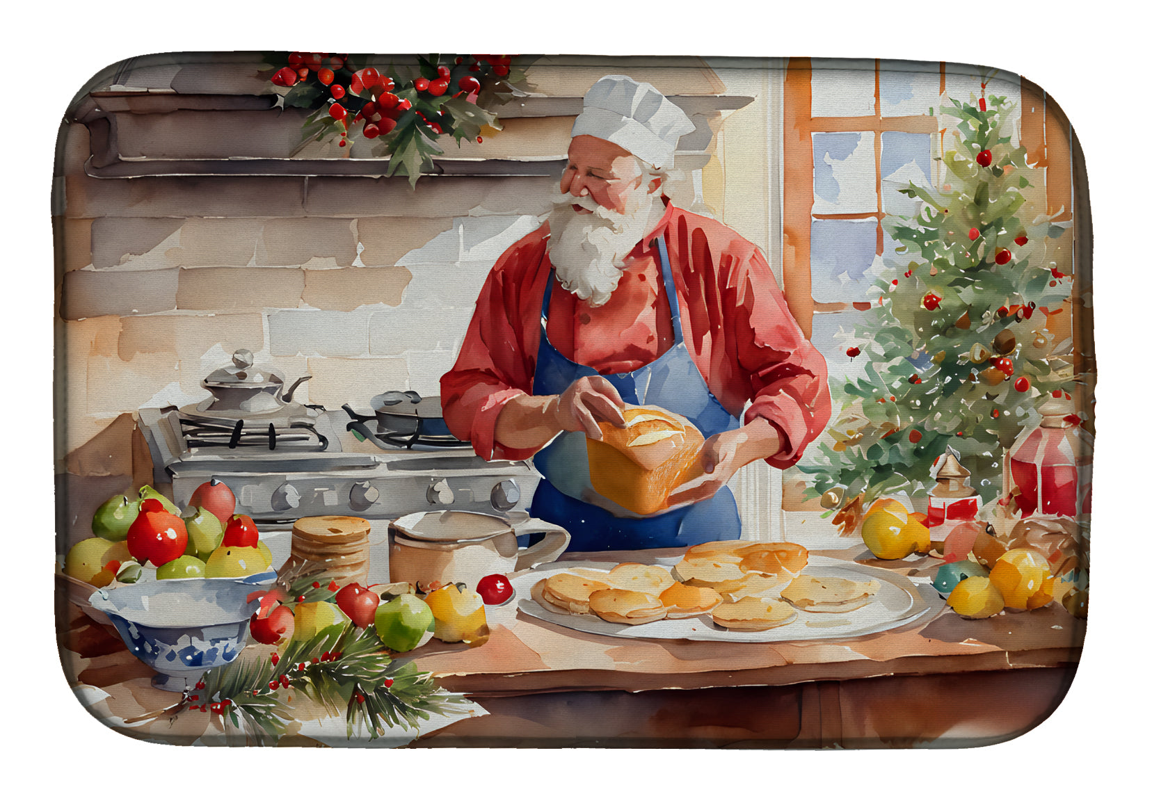 Cookies with Santa Claus Weihnachtsmann Dish Drying Mat