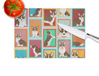 Lots of Brindle Cardigan Corgi Glass Cutting Board