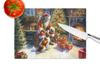 Brittany and Santa Claus Glass Cutting Board