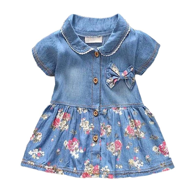 Girls' Denim Dungaree Dress for Spring & Summer