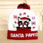 New Style! LED Christmas Hat Beanie Light up Illuminate Warm Hat 48 Patterns New Year Snowman Sweater Hat Christmas Decorations | Embroidered Cap
