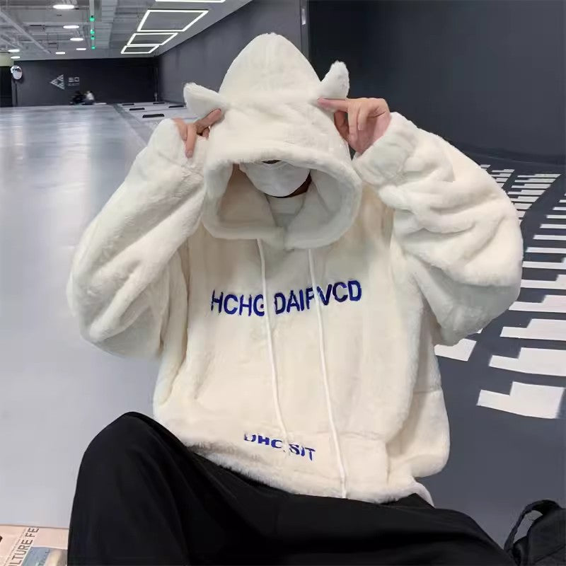 Men's Hooded Fleece Sweatshirt - Trendy Loose Fit | Streetwear