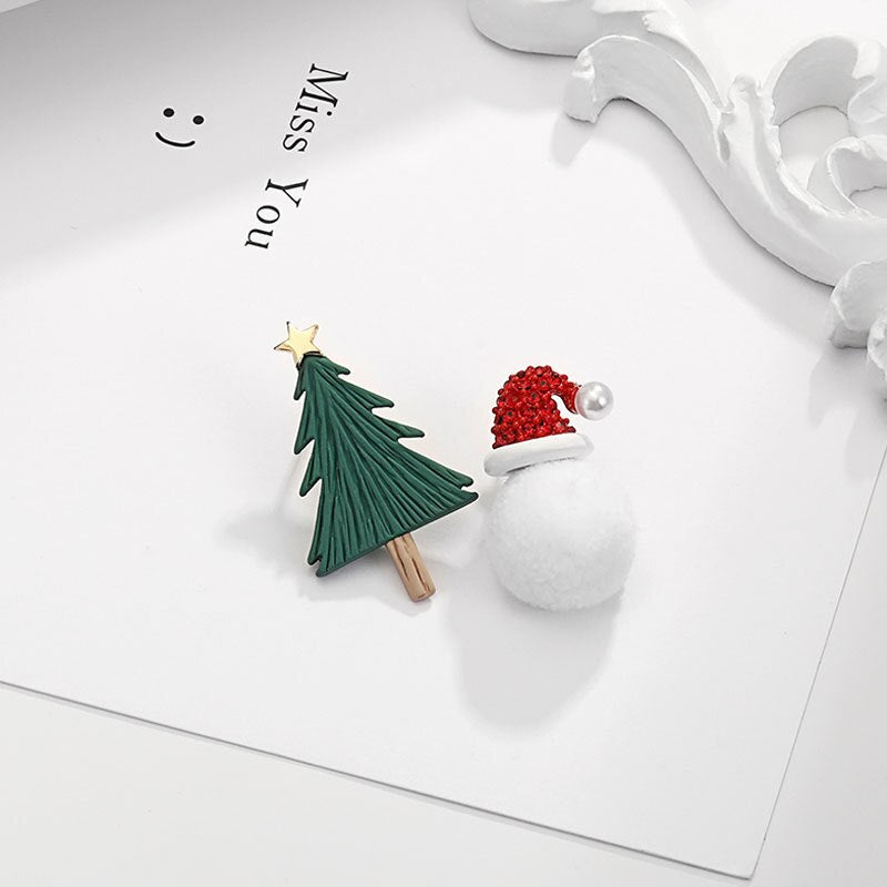 Korean Style Silver Stud Earrings with Christmas Tree