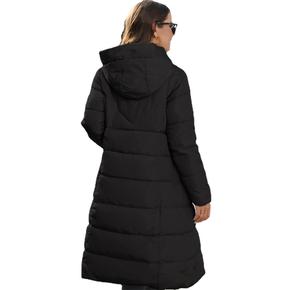 Hooded Women's Mid-Length Padded Coat