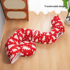 Christmas Tree Cat Tunnel Flannel Pet Bed