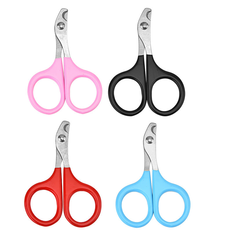 Pet Nail Clippers for Cats & Small Dogs, Stainless Steel Curved Blade Claw Trimmer Scissors, Easy-Grip Grooming Tool